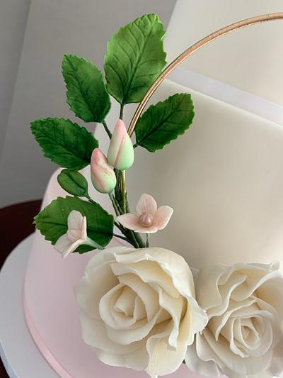 Floral Hoop Weeding Cake - Cake by Penny Sue