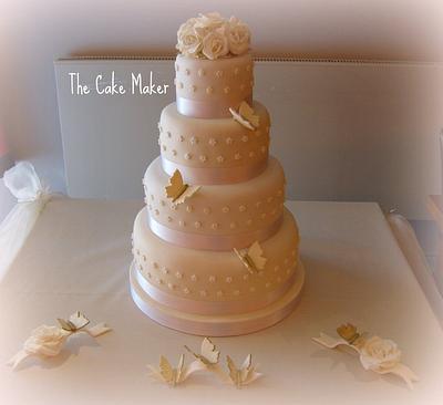 Alex n Paul's wedding cake - Cake by Niknoknoos Cakery
