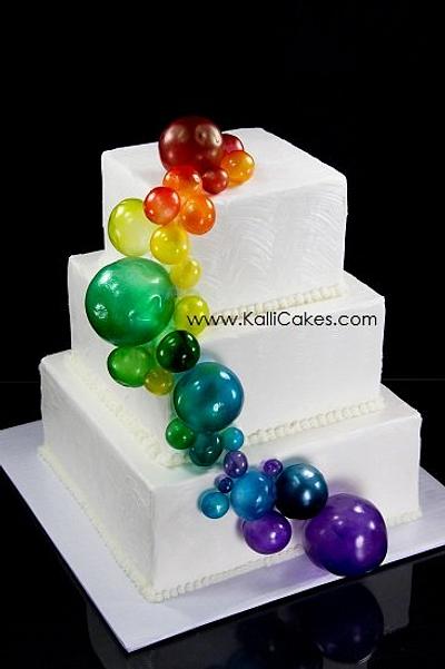 Spring Showers bring Rainbow Bubbles! - Cake by Andrea