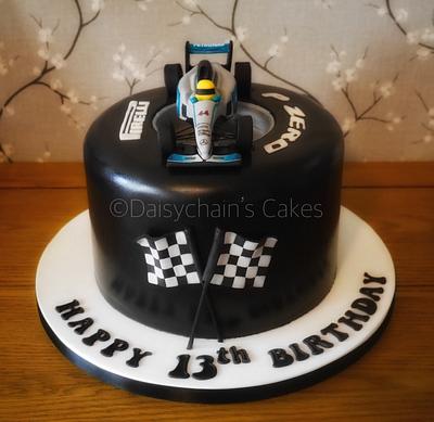 F1 racing car cake - Cake by Daisychain's Cakes