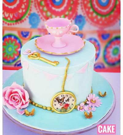 vintage tea cup cake - Cake by Walaa yehya