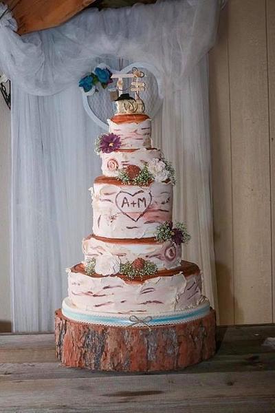 White Birch Wedding - Cake by Lori Goodwin (Goodwin Girls Cakery)