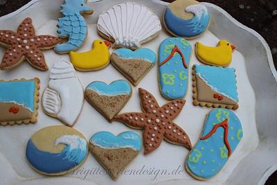 Beach themed cookies  - Cake by Brigittes Tortendesign