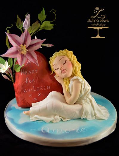 Amore - a heart for children collaboration - Cake by Zlatina Lewis Cake Boutique
