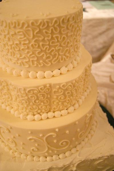 Multi-shape, multi-swirl wedding cake - Cake by Marney White