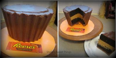 Giant Reese's peanut butter cup cake - Cake by Shelly's Sweet Things