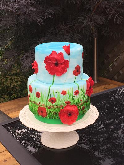 My hand painted and 3D poppy cake - Cake by The Cake Artist Mk 