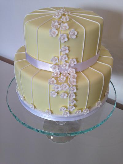 Stripy Lemon blossom cake x - Cake by sweet-bakes.co.uk