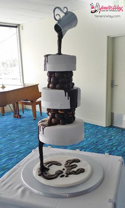3 Tier Chocolate Waterfall Wedding Cake - Cake by Serdar Yener | Yeners Way - Cake Art Tutorials