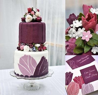 Wedding cake - tulips - Cake by Beba