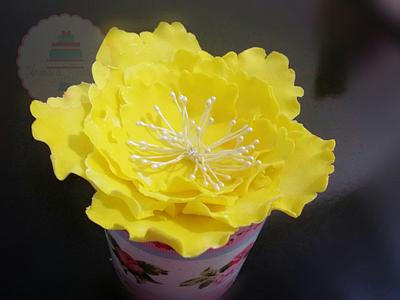 yellow peony - Cake by Frosted Dreams 