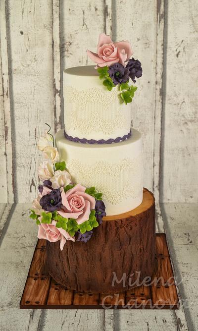 Woodland Flower Wedding Cake - Cake by MilenaChanova