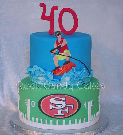 Football and Wakeboarding - Cake by Rock Candy Cakes
