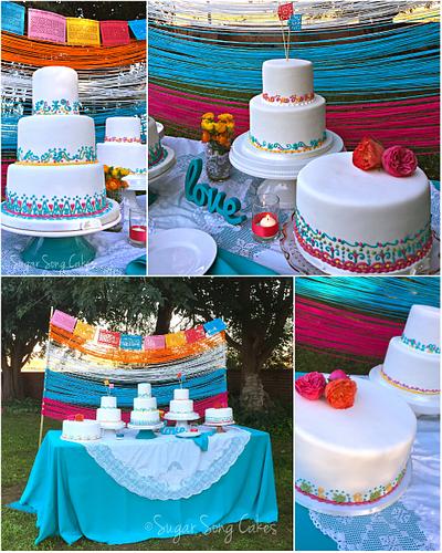 Fiesta Wedding Cake Table - Cake by lorieleann