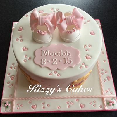 Teddies and Bootees Christening Cake - Cake by K Cakes