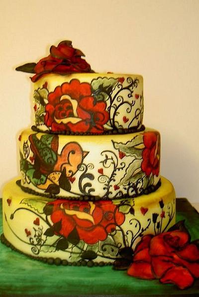 Tattoo Wedding Cake - Cake by Nicola Shipley