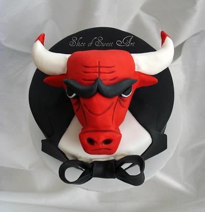 Chicago Bulls Tuxedo Groom Cake - Cake by Slice of Sweet Art