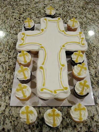 Cross Pull-apart cupcake cake - Cake by Joanne