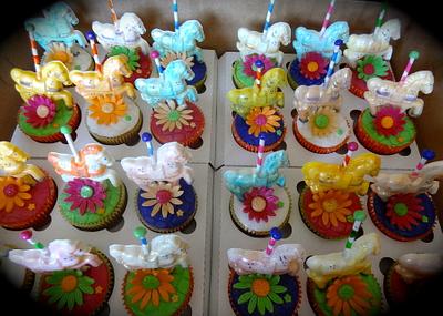 Carousel Horse Cupcakes  - Cake by Heidi
