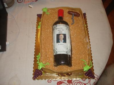 wine bottle and crate - Cake by neidy