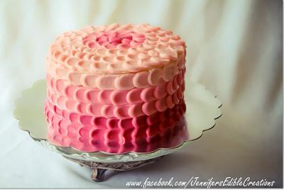 Ombre Butter-Cream Petals - 1st attempt - Cake by Jennifer's Edible Creations