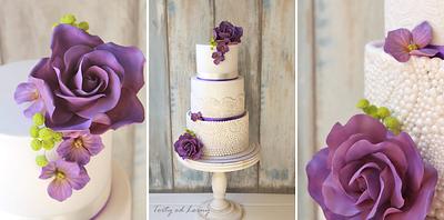 White and purple.. - Cake by Lorna