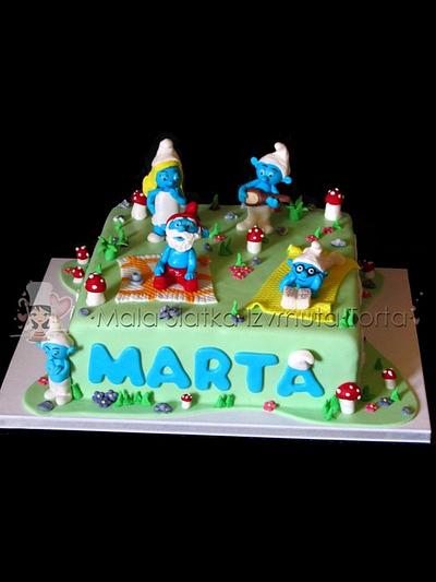 Smurfs cake - Cake by tweetylina