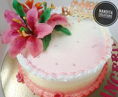 Bean paste flower - Cake by Nandita