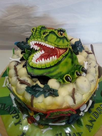 dinosaur birthdaycake - Cake by Aurelia'sTartArt