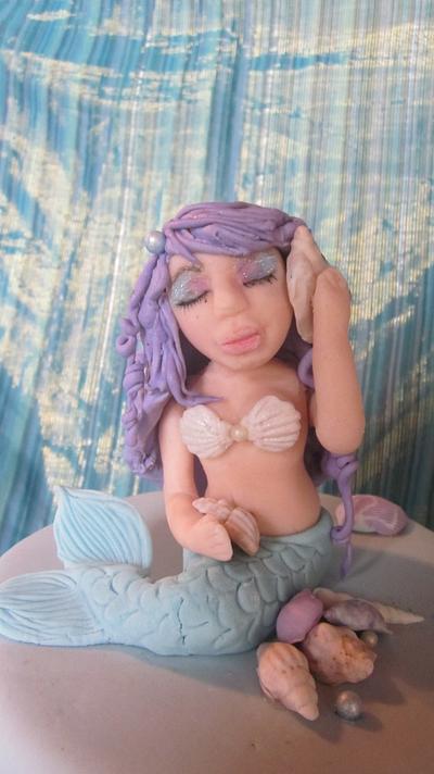 mermaid with purple hair - Cake by Joy Apollis