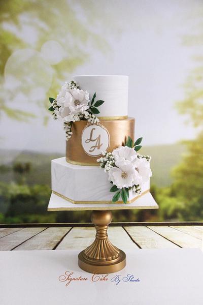 Marble Grey and Gold !  - Cake by Signature Cake By Shweta