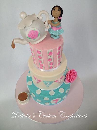 Tea Party Birthday Cake - Cake by Dakota's Custom Confections