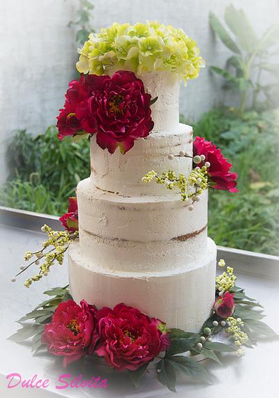 Naked Cake with flowers - Cake by Dulce Silvita