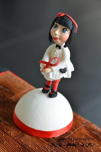 ‘’Red Ribbon Doll” - UNSA collaboration - Cake by Mila - Pure Cakes by Mila