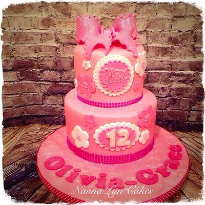 Girly glittery cake! - Cake by Nanna Lyn Cakes