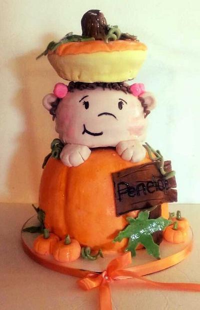 pumpkin baby shower cake - Cake by amber hawkes