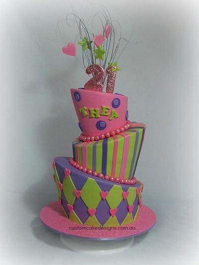 Topsy Turvy / Madhatter 21st Cake - Cake by Custom Cake Designs