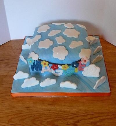clouds and bunting cake  - Cake by Krazy Kupcakes 