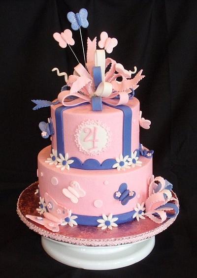 Pink and Purple Butterflies - Cake by jan14grands