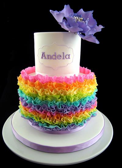 Rainbow Ruffle - Cake by Maria