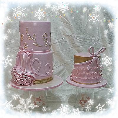 Pretty pink and gold - Cake by The Custom Piece of Cake