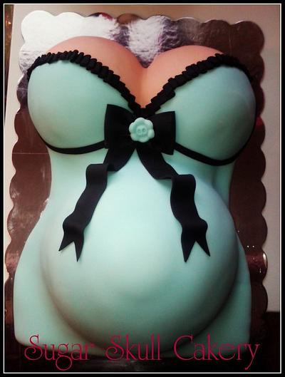 Pregnant Belly "Lot's of Cleavage" Baby Shower Cake;) - Cake by Shey Jimenez