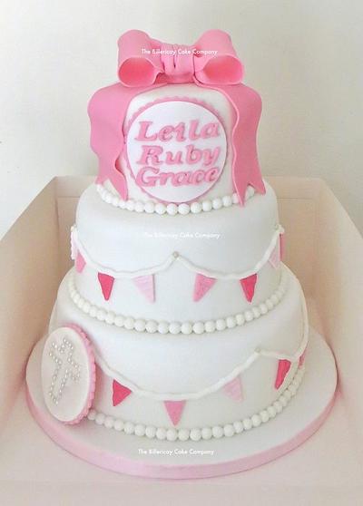 Pretty Pink Christening Cake - Cake by The Billericay Cake Company