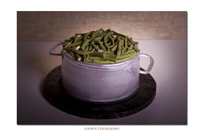 Cooking Green Bean Cake - Cake by Jan Dunlevy 