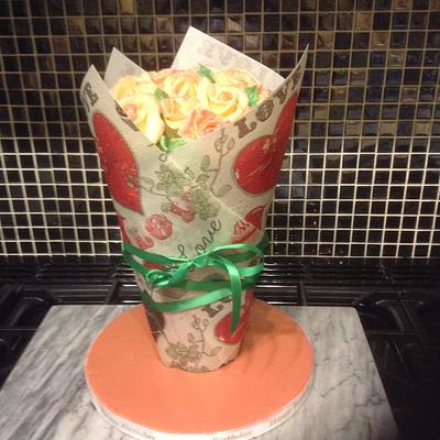 Valentine bouquet - Cake by Deashead