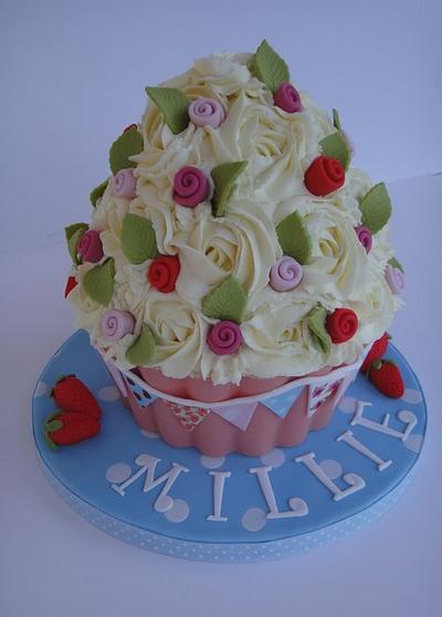 Cath Kidston Style Giant Cupcakes with matching cuppies - Cake by Truly Madly Sweetly Cupcakes