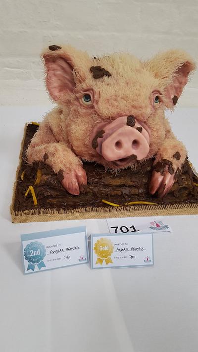 Happy as a pig in chocolate  - Cake by The Little Island Baker Cakes by Angela Roberts 