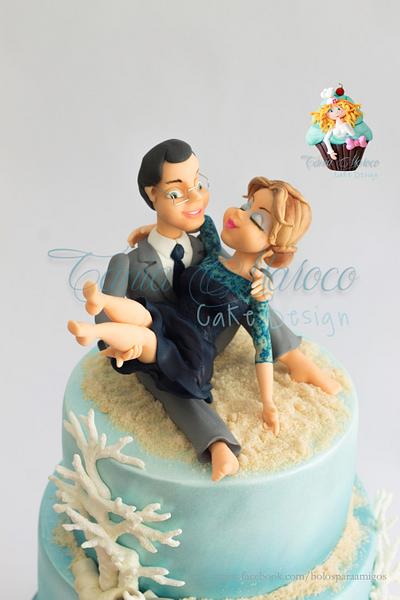 A wedding on the beach... - Cake by Tânia Maroco