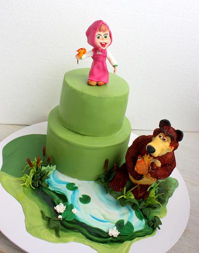 Masha and the bear go fishing - Cake by Anastasia Krylova
