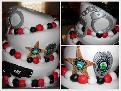 Law Enforcement Topsy Turvy Wedding Cake - Cake by Carrie Freeman